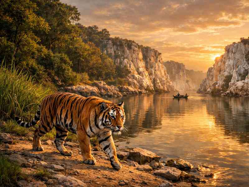 Tiger Land With Marble Marvels